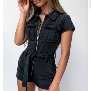 Summer Of Love Playsuit Acid Black White Fox Boutique